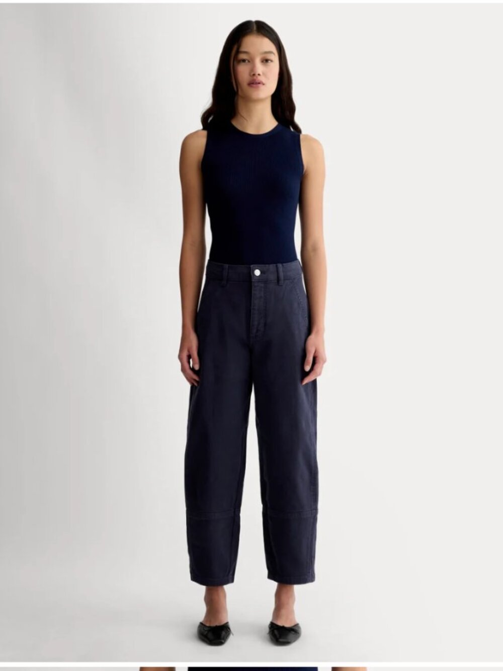 NWT Everlane The Utility Barrel Pant, Size 8 Regular, Navy